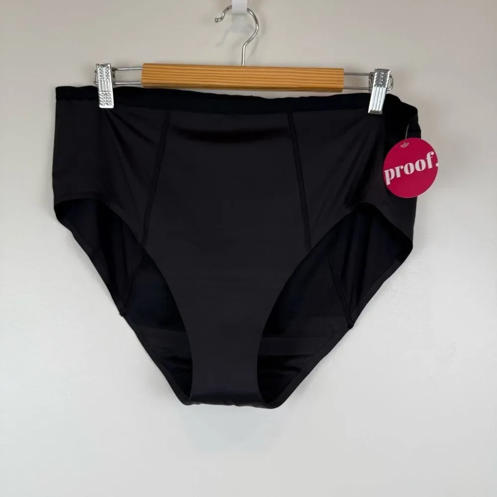 Proof Underwear by Always Women's Overnight High-Rise Brief Black Size XL